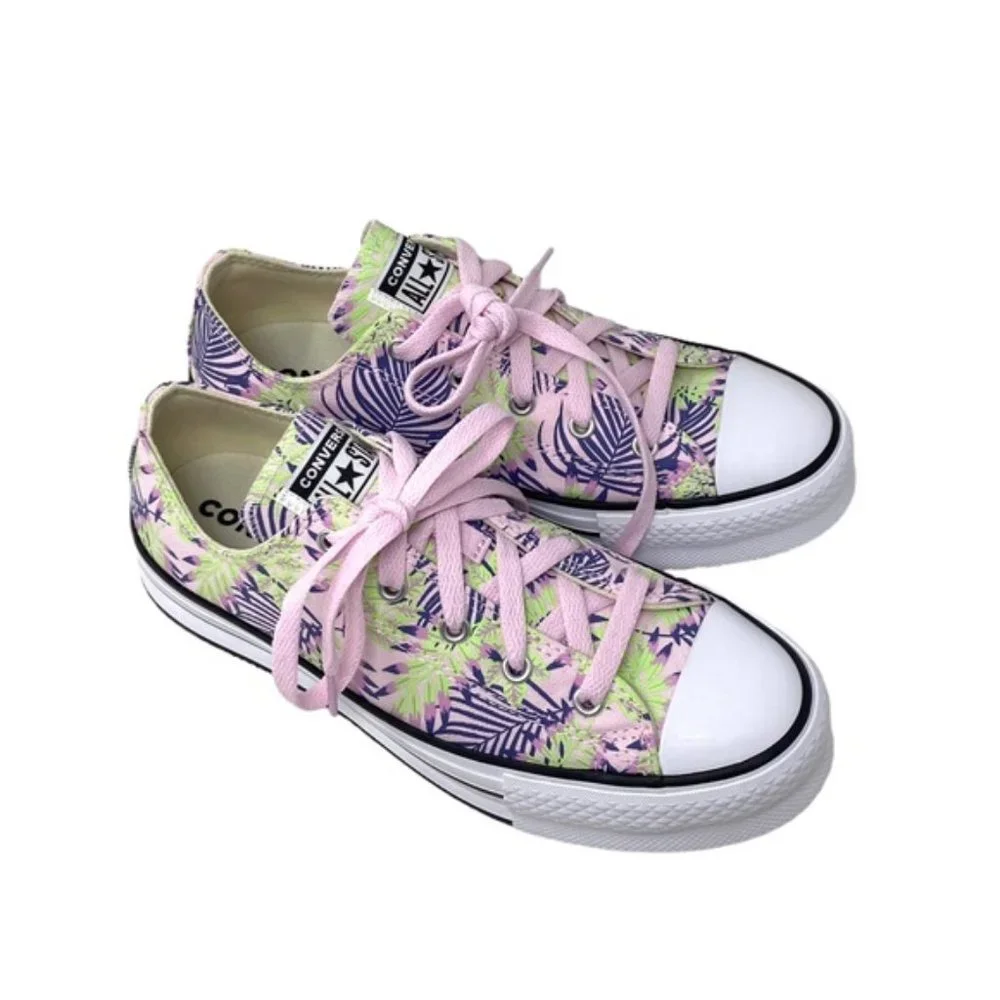 Converse Ctas Eva Lift OX Platform Low Sneakers Canvas Kids Women Pink A01200F